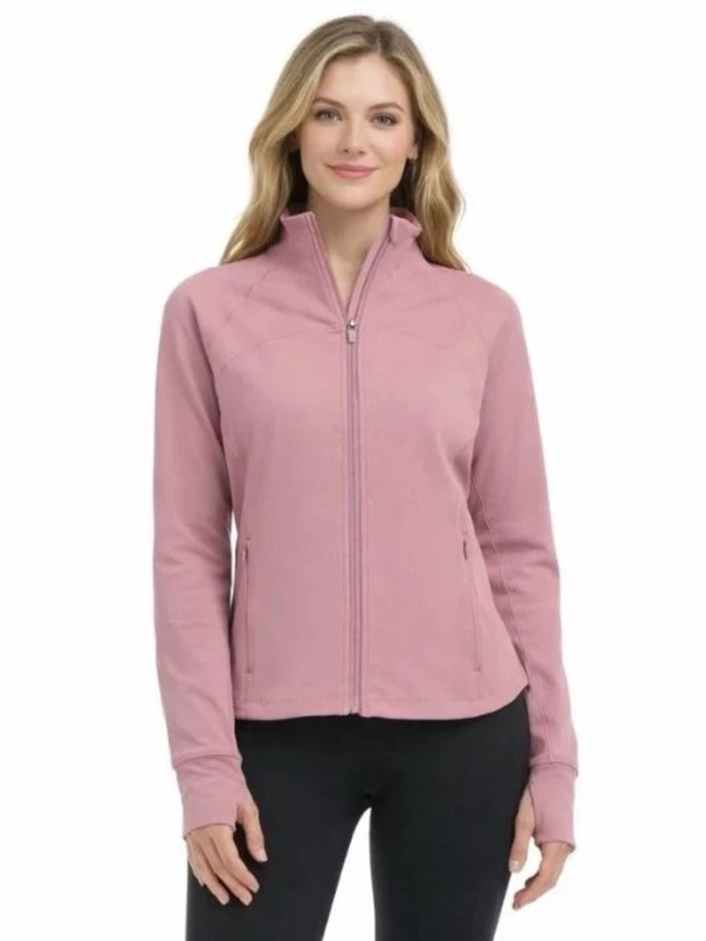 Jockey Women’s Active Jacket Pink Rose Full-Zip Utility Jacket L